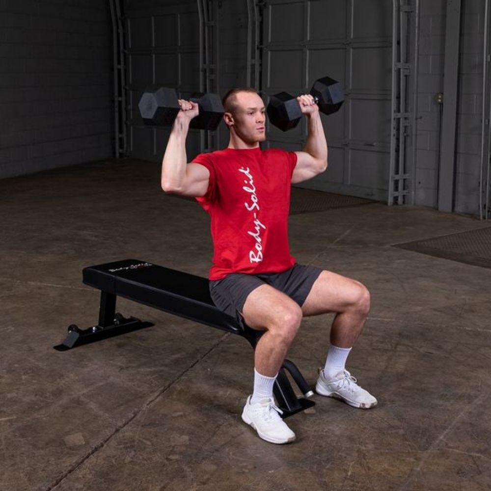 Body Solid Pro Clubline Flat Bench SFB125 - Heavy Duty Adjustable Weight Bench for Home Gym & Strength Training | Perfect for Dumbbell Workouts, Bench Press & Full Body Exercises