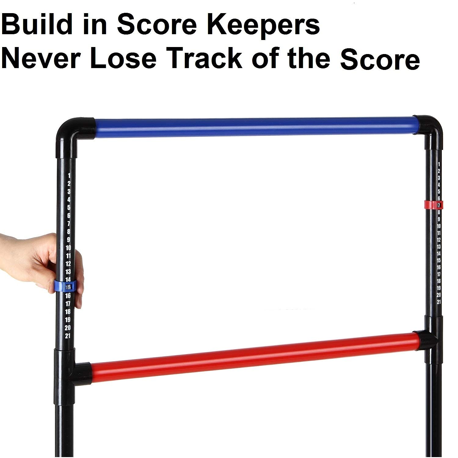 Premium Ladder Toss Outdoor Game Set - 6 Weighted Bolos, Carrying Case & Sand-Weighted PVC Pipes for Backyard, Beach, Tailgating & Family Fun - Perfect for Adults & Kids - Indoor/Outdoor Ladder Ball Game