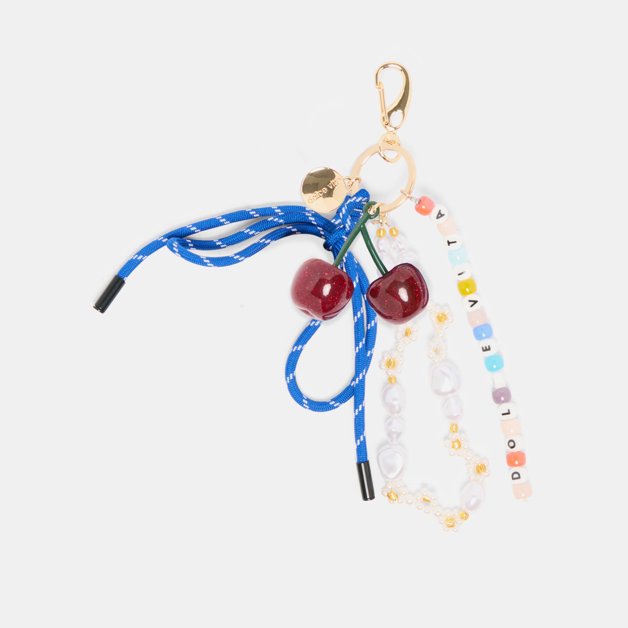 DOLCE VITA Beaded Bag Charm - Blue Multi Color Bohemian Style Handbag Accessory for Women | Perfect for Evening Bags, Clutches, and Boho Fashion Outfits