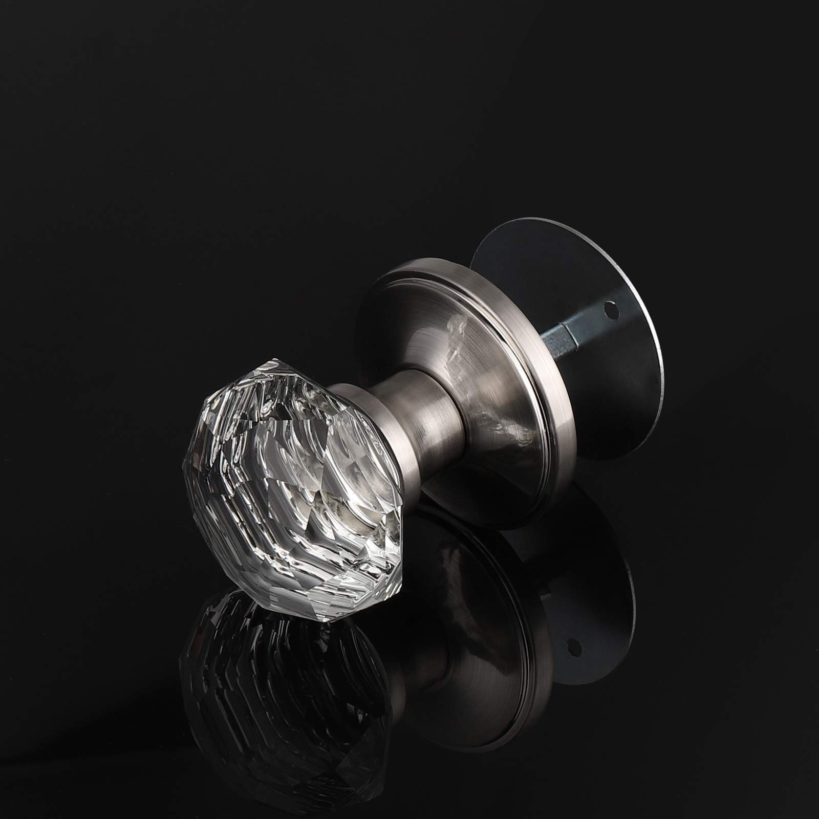 Satin Nickel Dummy Door Knob (10 Pack) - Keyless Interior Handle for Closet & Pantry