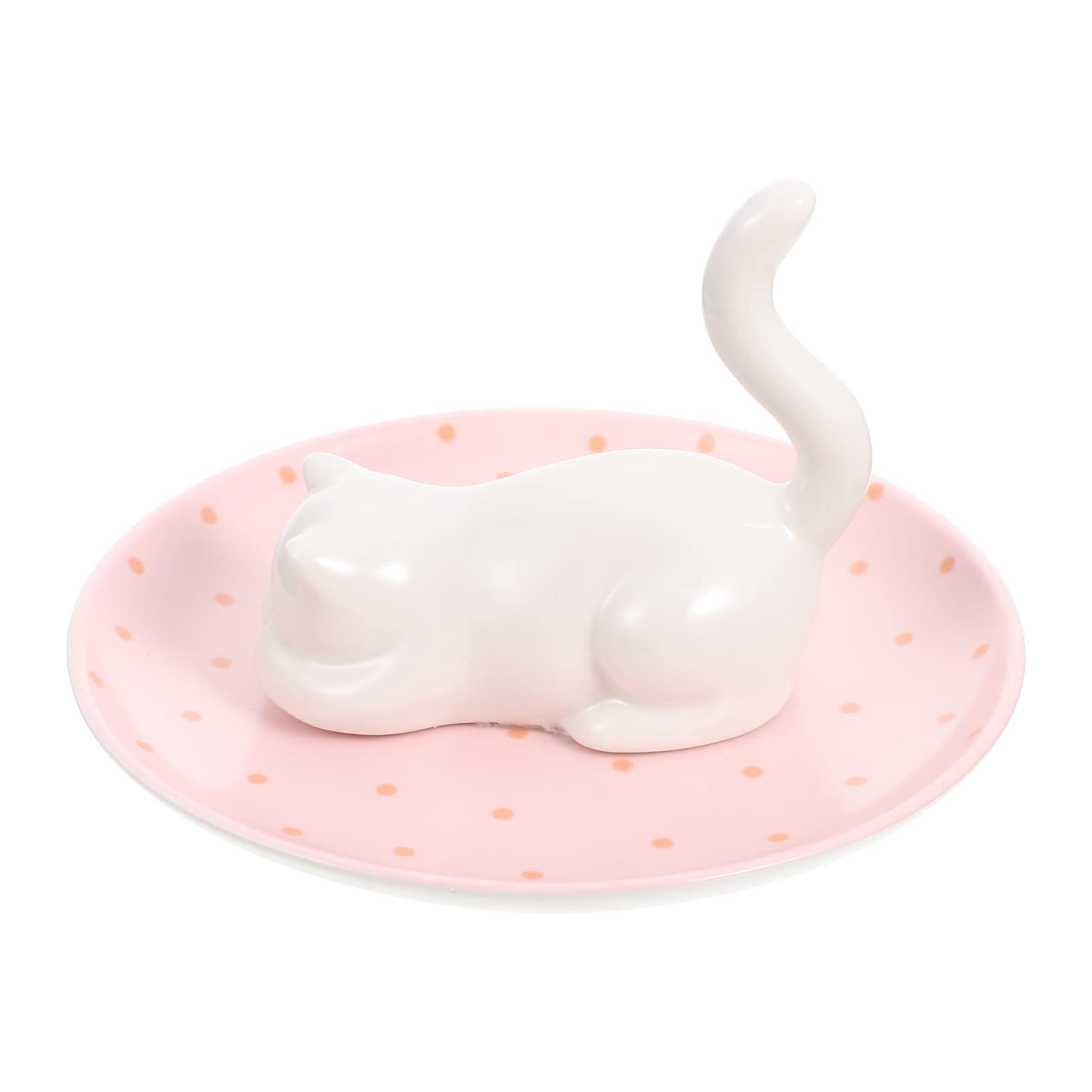 Zerodeko Ceramic Ring Dish - Cat Ring Holder Jewelry Tray for Bracelets, Earrings & Trinkets | Elegant Jewelry Display Organizer Plate | Perfect Gift for Women & Girls | Birthday, Wedding, Home Decor & Vanity Organizer