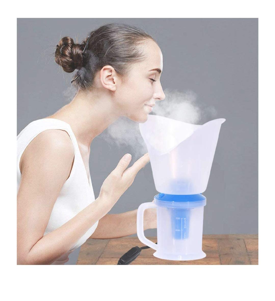 Bahurani 3-in-1 Vaporizer Machine - Facial Steamer & Nose Inhaler for Cold & Cough Relief with Adjustable Nozzle | Portable Home Spa & Respiratory Therapy Device (Blue) | Perfect for Skincare Routine & Congestion Relief
