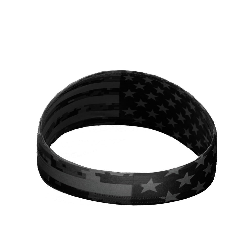 Shadow USA Flag 2.0 Headband - Patriotic Sweatband for Running, Workouts & Sports - American Flag Design Head Wrap for Men & Women