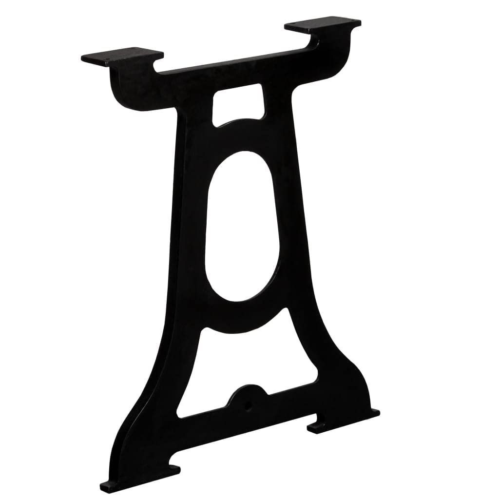 CHARMMA Dining Table Legs 2 Pack - Heavy Duty Y-Frame Cast Iron Legs for Kitchen Tables, Countertops, Desks & DIY Furniture Projects - Sturdy Industrial Style Metal Table Base Supports