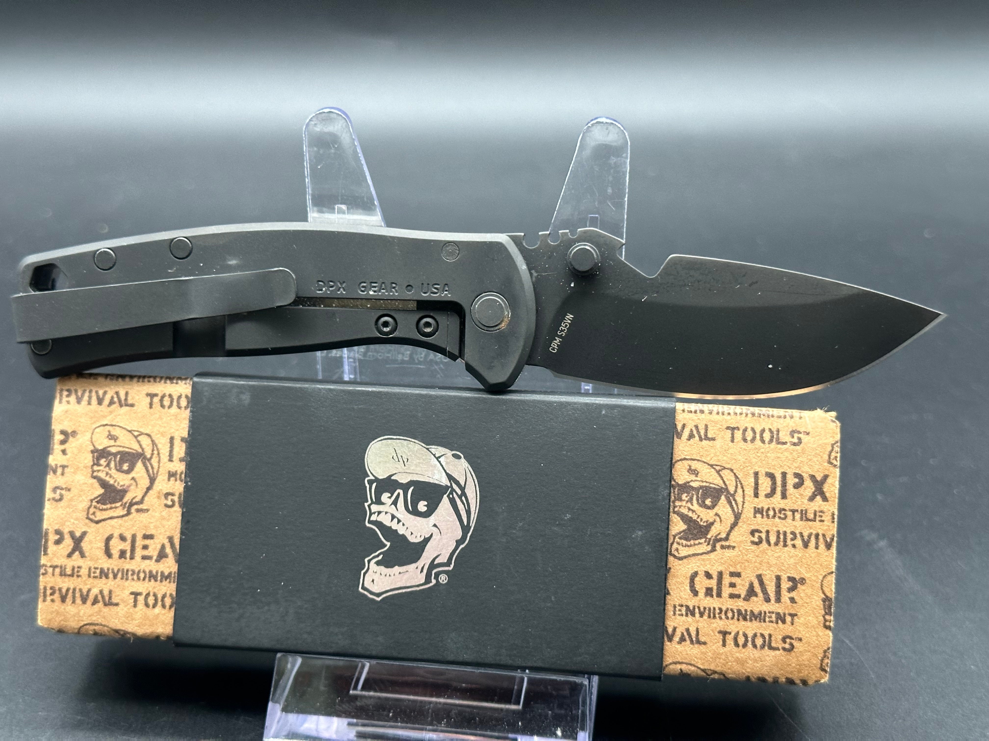 DPX HEST/F Urban EDC Folding Knife - Silver Hammertone Finish, 2.9