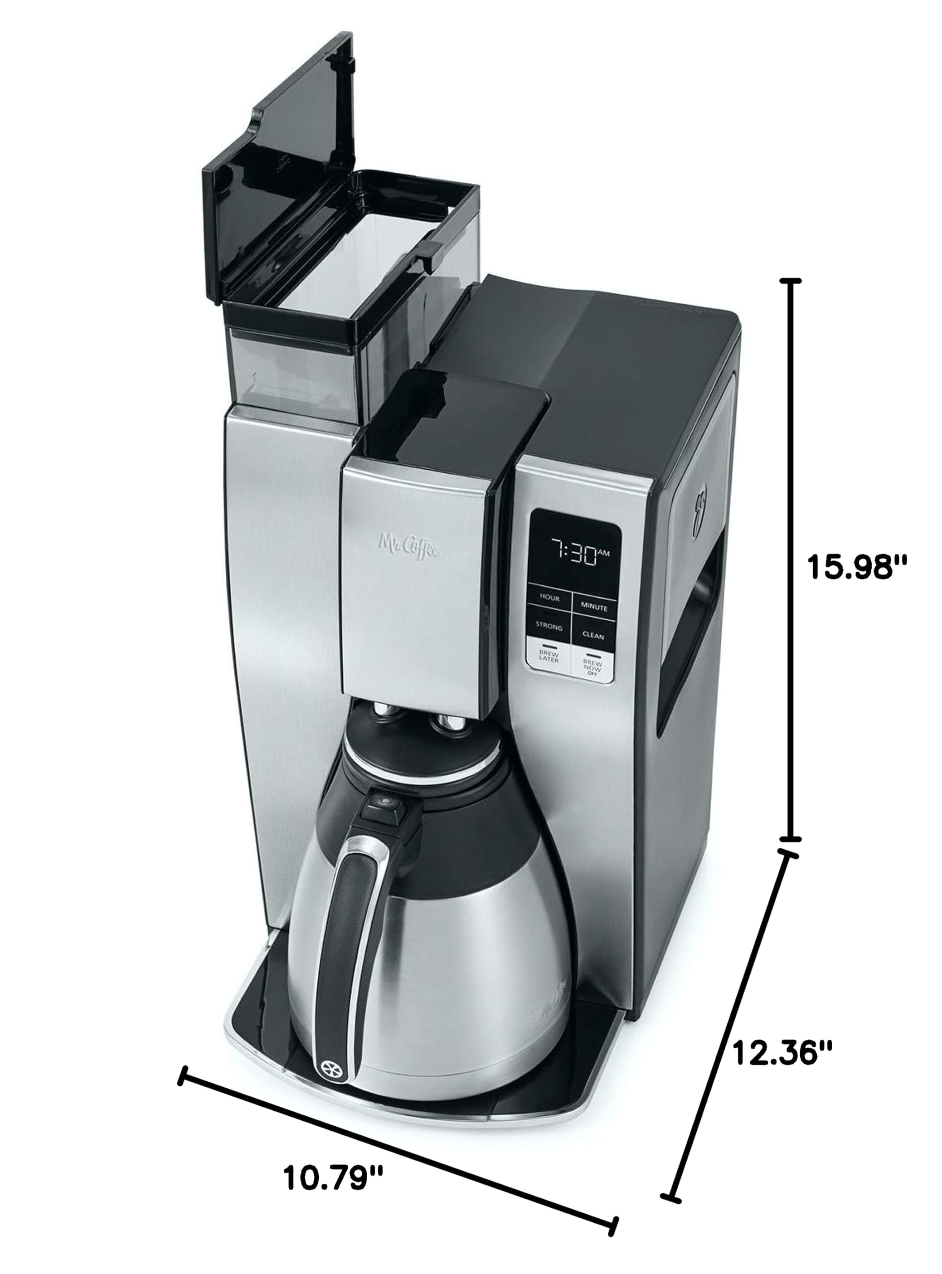 Mr. Coffee 10-Cup Programmable Coffee Maker - Stainless Steel, Auto Brew Timer, Perfect for Home & Office Use