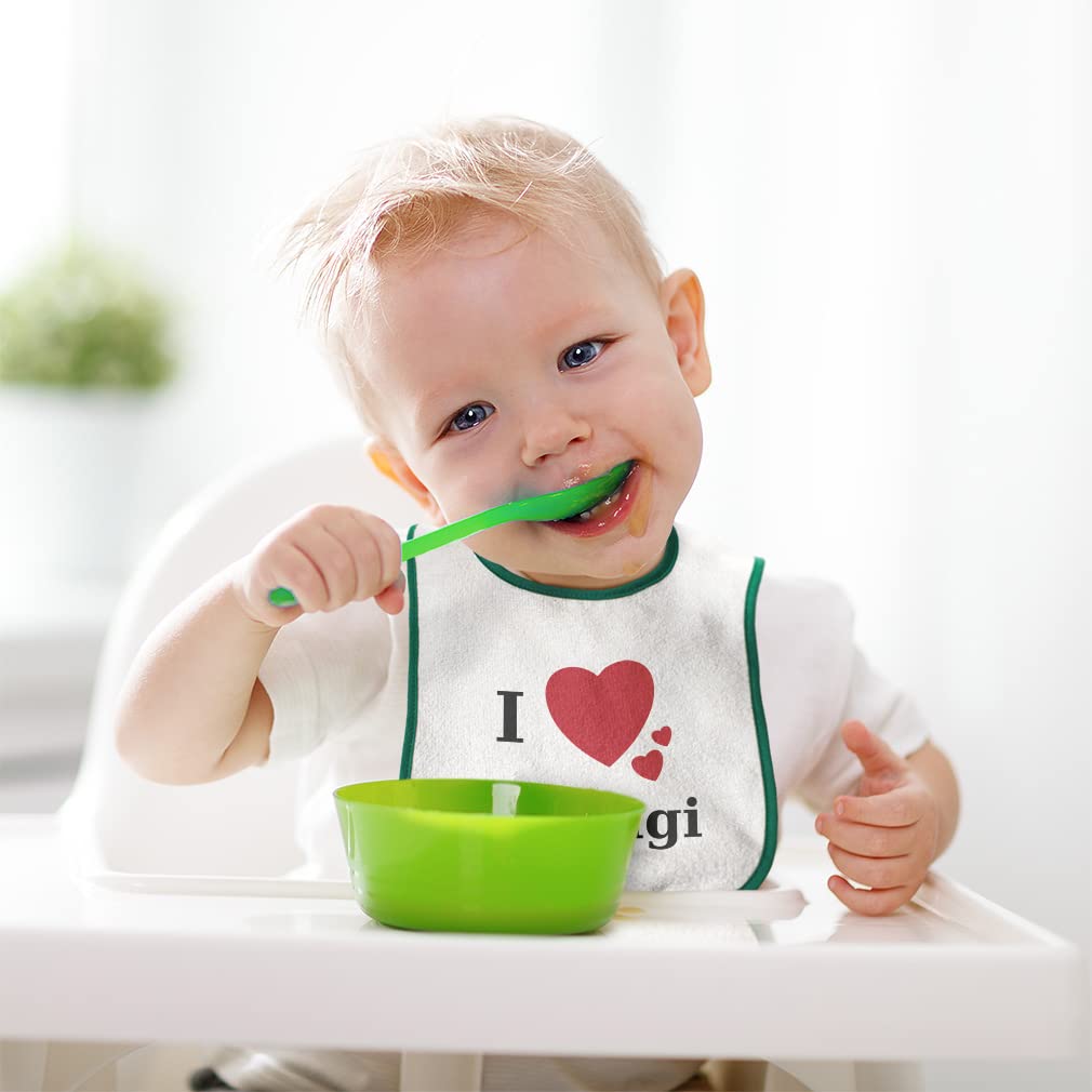 Custom Heart Print Baby Bibs & Burp Cloths Set - Soft Cotton Feeding Essentials for Newborns, Infants, Boys & Girls - Perfect for Mealtime, Drool Protection & Gift Giving