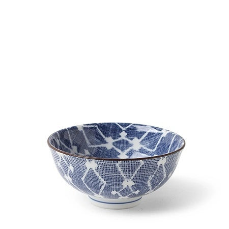 Premium Miya Aizome Hishi Rice Bowl Set - Handcrafted Japanese Ceramic Soup & Rice Bowl - Perfect for Ramen, Sushi, and Asian Cuisine - Microwave & Dishwasher Safe