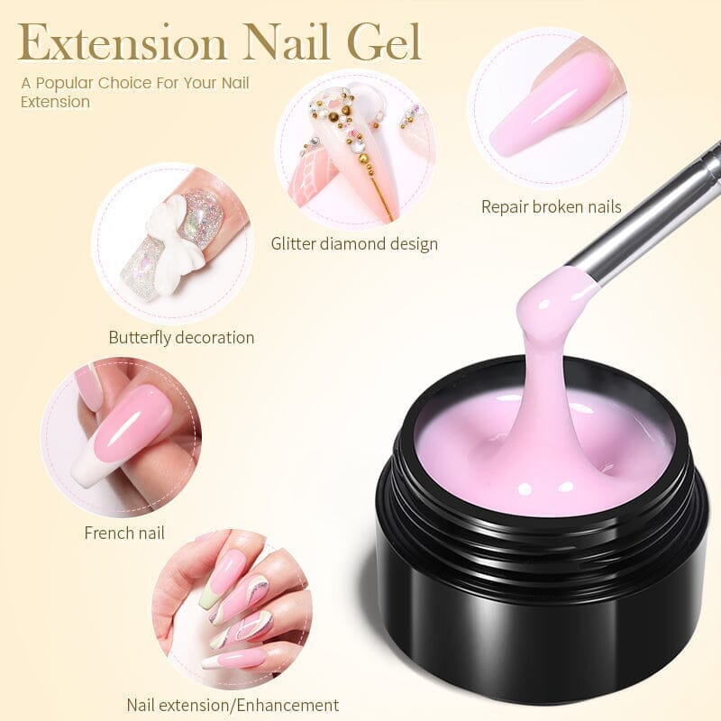 Milky White Extension Nail Gel EG03 - 30ml Professional UV LED Soak Off Builder Gel for Strong Nail Extensions | Perfect for Salon, Home Manicures & Nail Art Designs