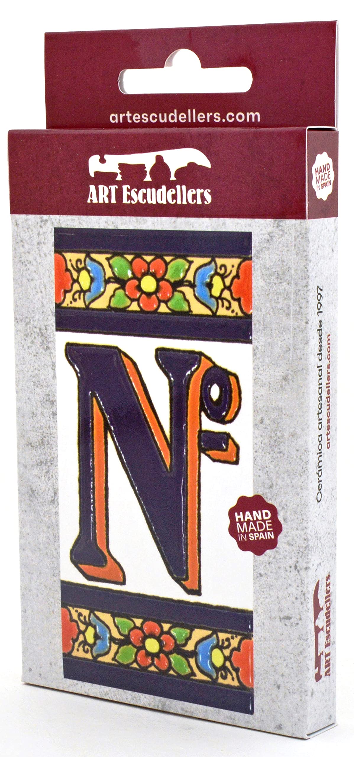 4 Inch Hand Painted House Letter Tiles - Custom Address Signs for Home, Mailbox & Front Door - Flores Mediano Design (4.29