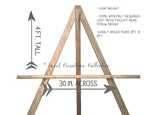 Rustic Wood Wedding Easel Stand - Handcrafted Chalkboard Sign Holder for Ceremony, Reception & Photo Backdrop - Perfect for Rustic, Vintage & Farmhouse Weddings