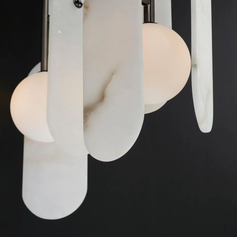 Alabaster Studio M Megalith 5-Light Modern Chandelier - Elegant Ceiling Light Fixture for Dining Room, Living Room, or Bedroom