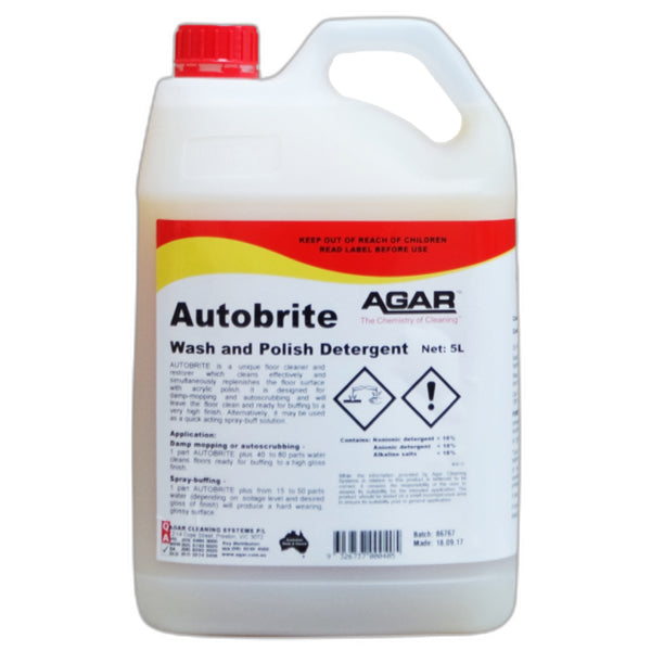 Agar Autobrite Wash and Polish Floor Detergent - Powerful Cleaning Solution for Shiny Floors - Perfect for Homes, Offices, and Commercial Spaces