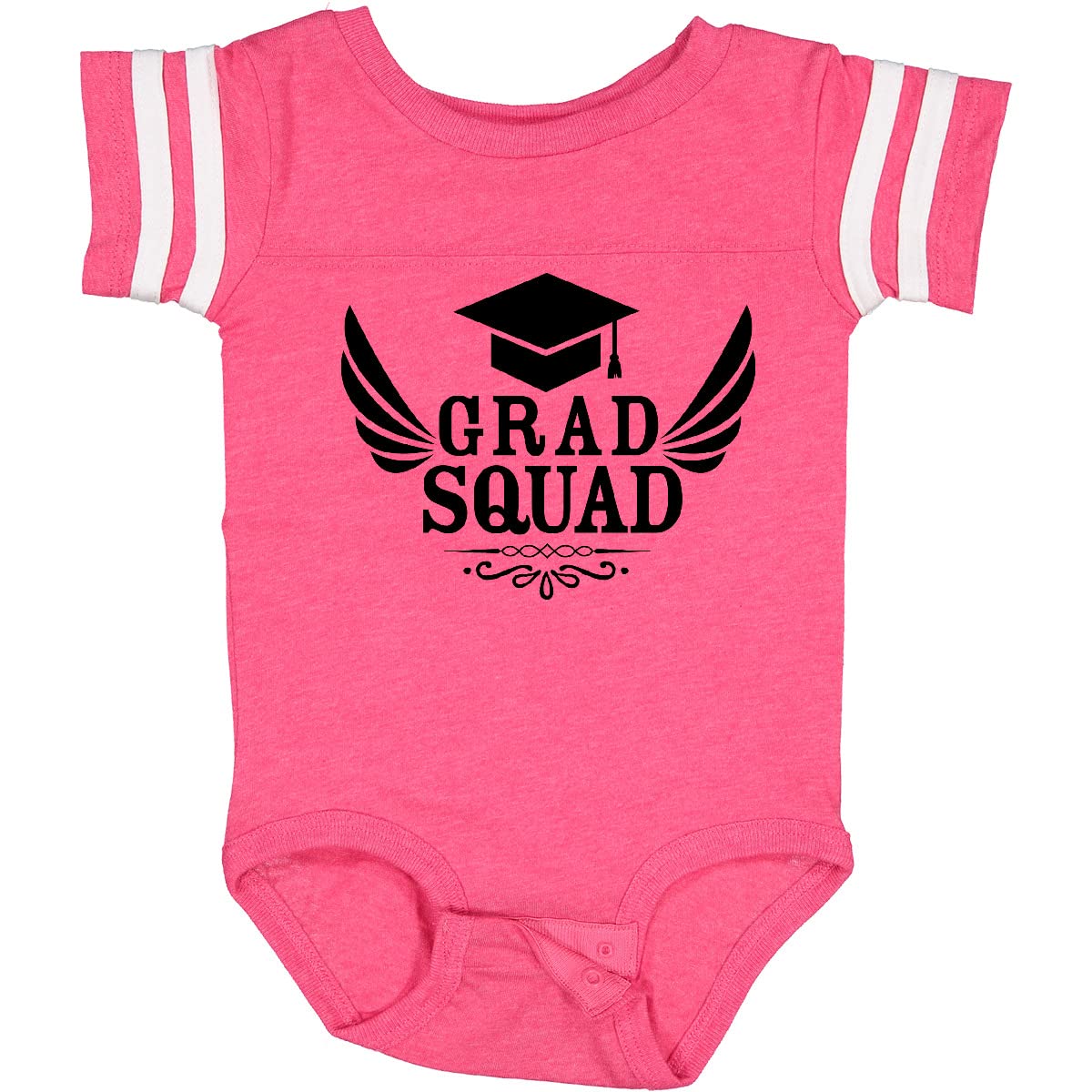 Inktastic Grad Squad Baby Bodysuit - Cute Graduation Cap & Wings Design - Perfect for Graduation Parties, Photo Shoots & First Birthday Celebrations