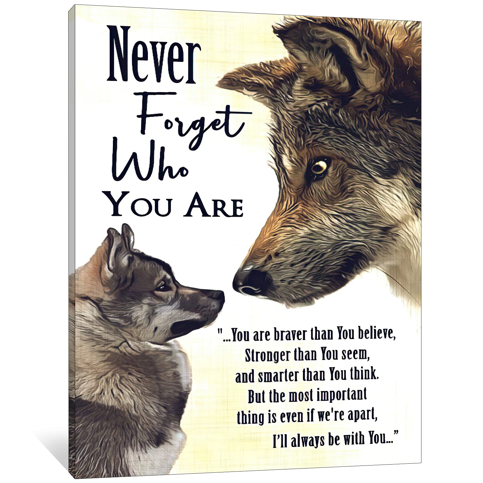 Inspirational Wall Art - Motivational Canvas Prints for Office & Home Decor, Positive Quote Wall Art with Wolf Design, Modern Framed Artwork (32x48 Inches) - Perfect for Living Room, Bedroom or Workspace