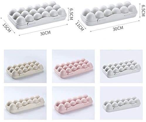 SHIDHMI 12-Compartment Refrigerator Egg Holder - Plastic Egg Storage Container with Lid for Kitchen, Fridge - Light Cream Pink | Perfect for Organizing Eggs, Deviled Eggs & Snacks in Refrigerator