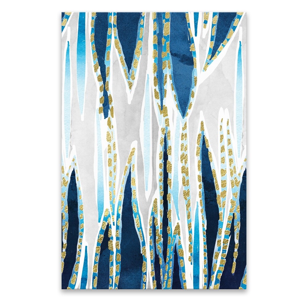 Blue Algae Hand-Embellished Canvas Wall Art - 24