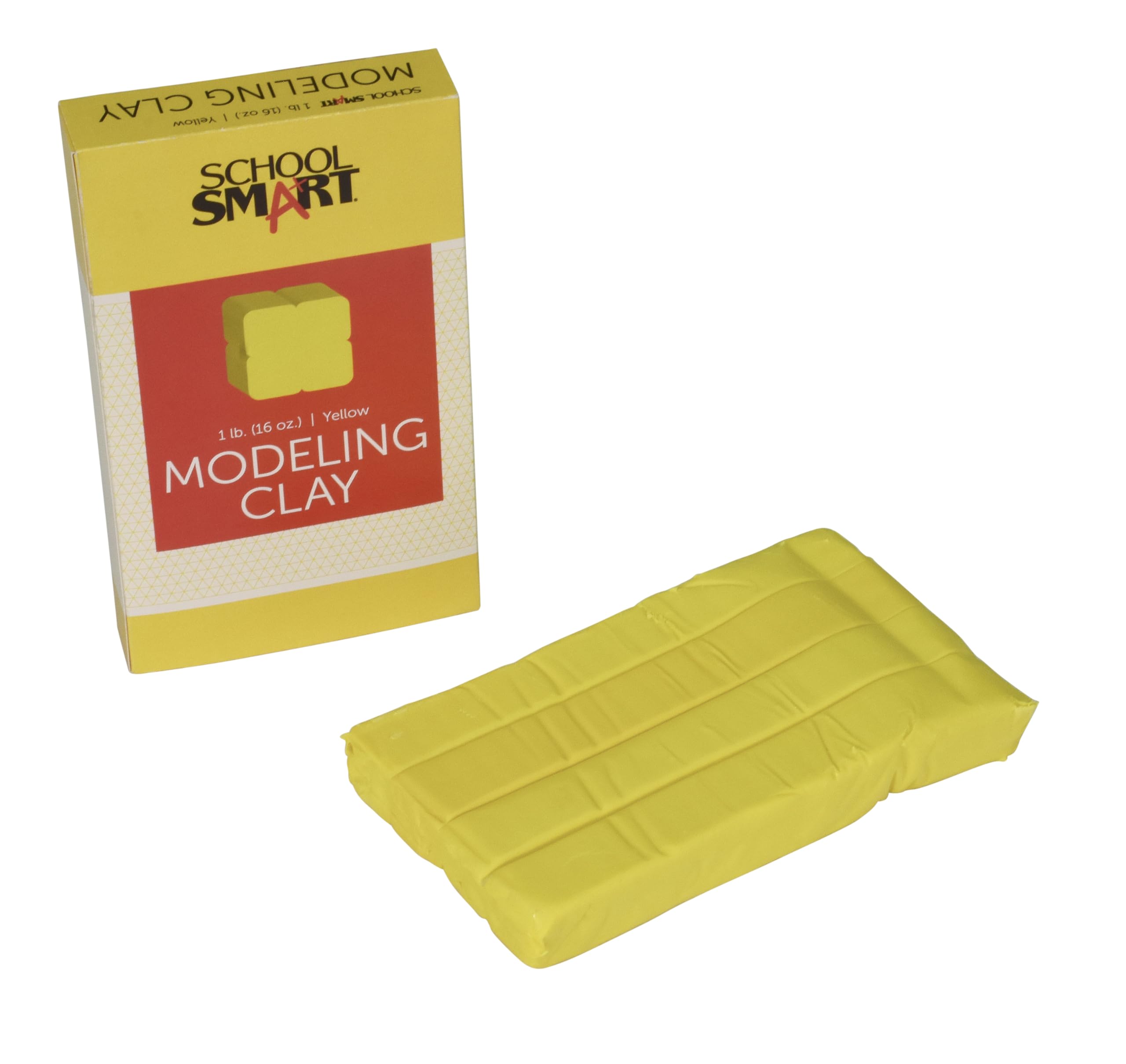 School Smart Modeling Clay - 1 Pound Yellow Non-Toxic Air Dry Clay for Kids & Adults - Perfect for Art Projects, DIY Crafts, and Classroom Activities