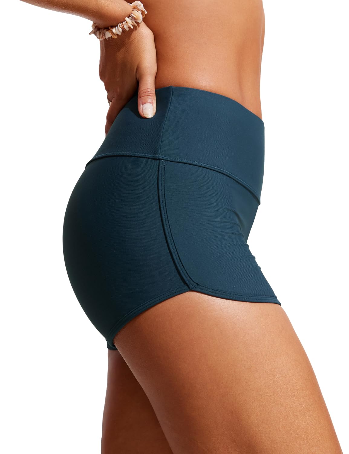 CRZ YOGA Women's 3 Inch High Waist Swim Board Shorts - Quick Dry Bathing Suit Bottoms with Liner - Perfect for Swimming, Surfing & Beach Activities