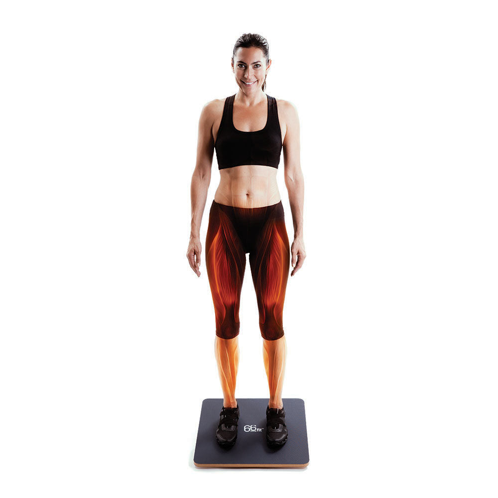 66Fit Rocker Balance Board - 50cm PVC Surface for Core Strength & Stability Training - Perfect for Home Gym, Yoga, and Physical Therapy Exercises