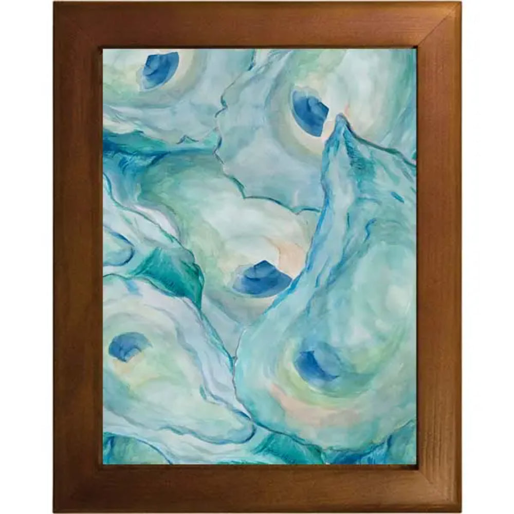 B McVan Designs Awash in Oysters Tile Trivet - Heat Resistant Ceramic Trivet for Hot Pots, Pans & Dishes - Perfect for Kitchen, Dining Table & Outdoor Picnics