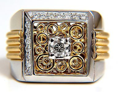 18Kt Gold Men's 0.60ct Diamond Ring with Coil Wrap Design - 3D Tourbillon Luxury Jewelry for Gifts, Weddings & Special Occasions