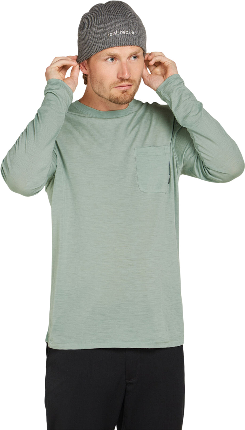 150 Tech Lite III Merino Long Sleeve Relaxed Pocket T-Shirt for Men | Breathable Wool Shirt with Chest Pocket | Perfect for Hiking, Camping & Outdoor Adventures