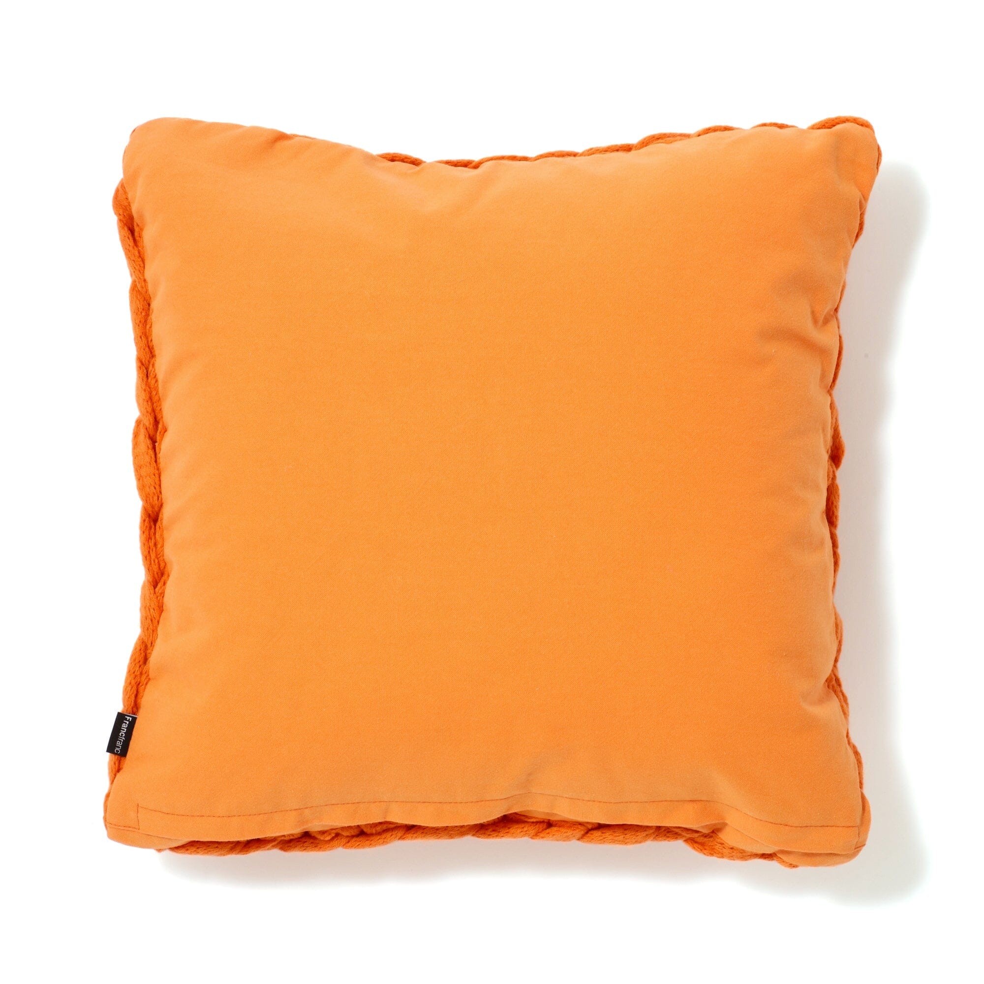 Chunky Knit Cushion Cover 45x45cm Orange - Soft Handmade Boho Pillow Case for Sofa, Bed, Living Room Decor