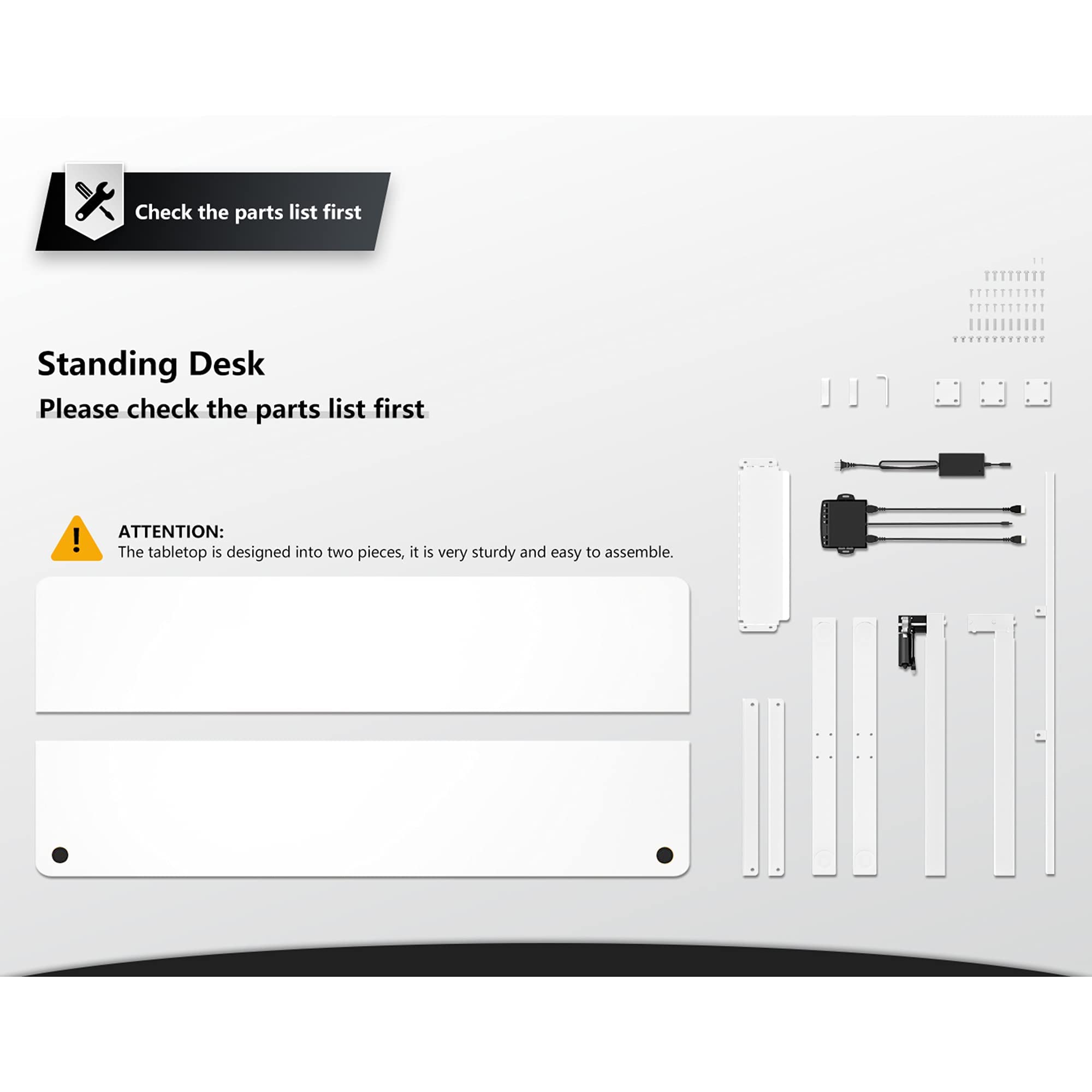 FEZIBO 48 x 24 Inches Electric Standing Desk with Drawer & Storage - Adjustable Height Ergonomic Computer Desk for Home Office (White) | Perfect for Remote Work, Gaming & Study Spaces