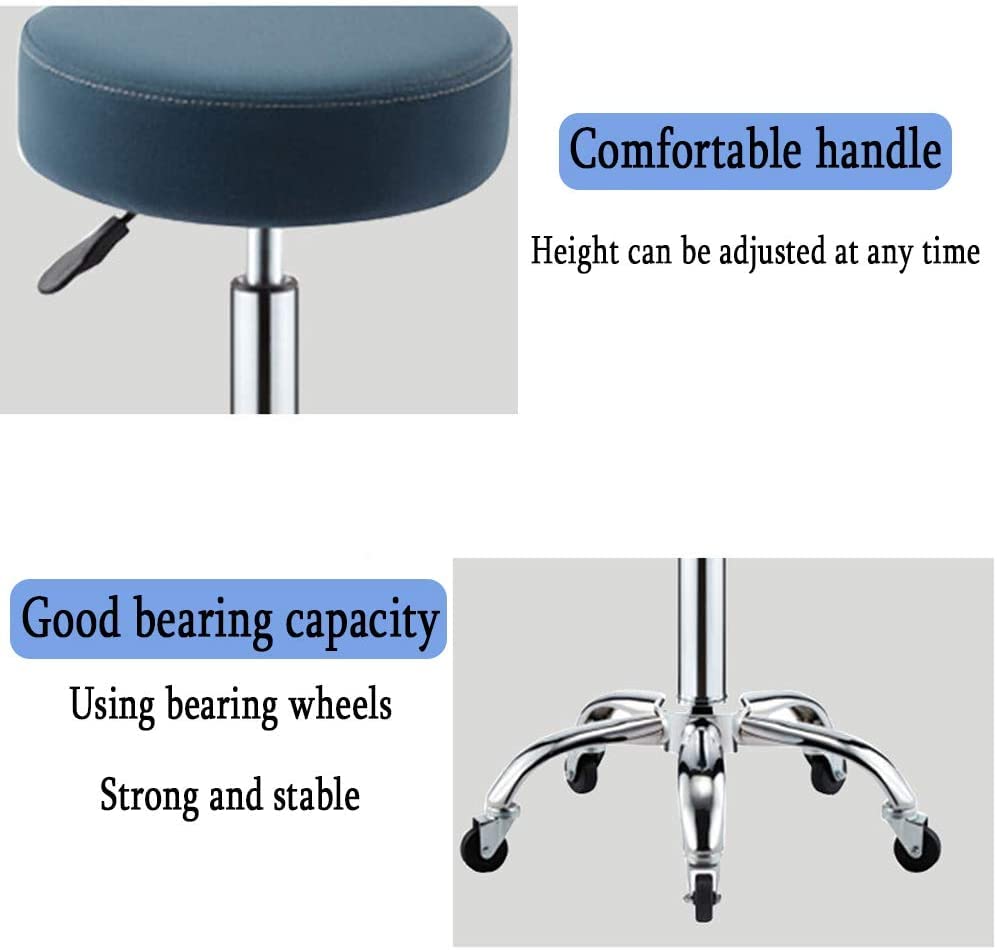 **Adjustable Hydraulic Swivel Stool with Wheels & Cushion – Multi-Purpose Rolling Chair for Home Office, Salon, Barber, Medical, Tattoo & Kitchen – Ergonomic Comfort for Work & Relaxation**