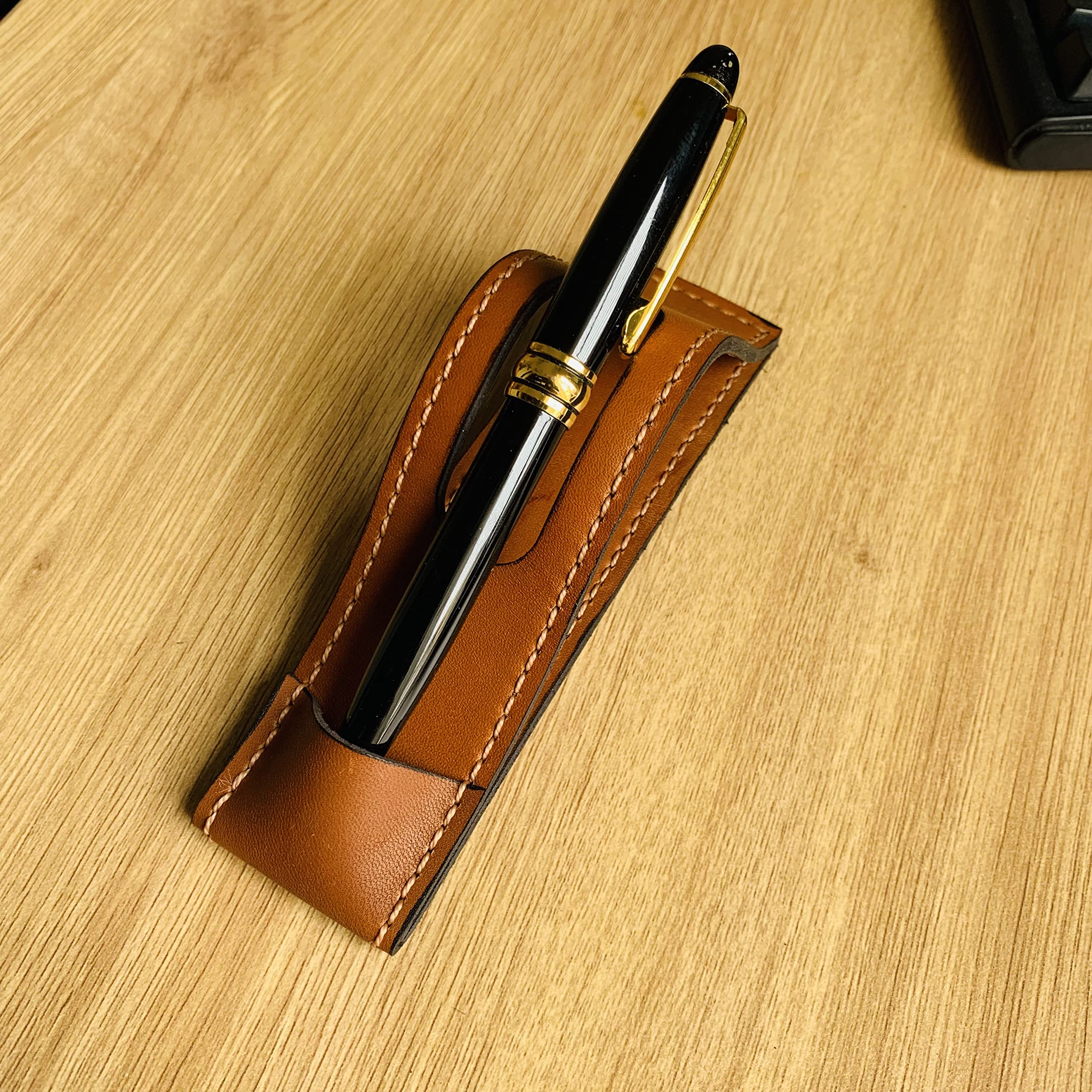 Handmade Leather Pen & Pencil Holder - Premium Desk Organizer for Office, School & Workshop - Perfect Gift for Writers & Professionals (Ideal for Desk Organization & Stationery Storage)