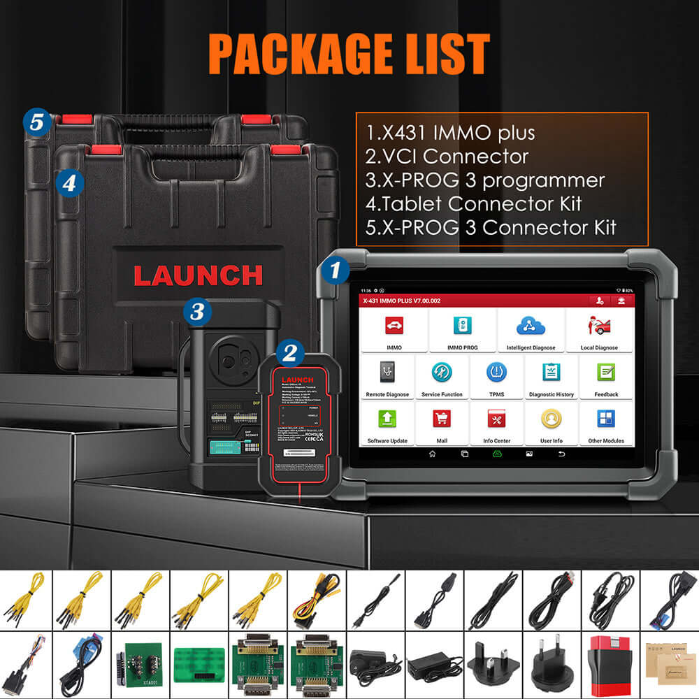 LAUNCH X431 IMMO Plus Key Programmer - All-in-One Bi-Directional OBD2 Scanner with ECU Coding | OE-Level Diagnostics for All Vehicle Systems | Perfect for Auto Shops & DIY Car Repairs