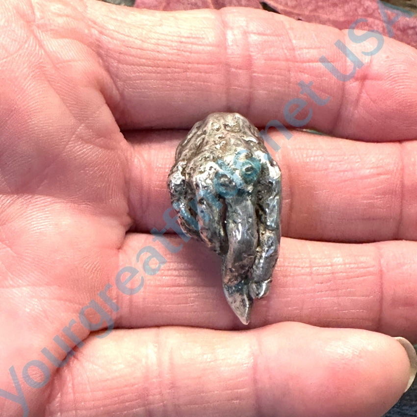 Vintage Handmade Lost Wax Cast Sterling Silver Potter’s Hand Pendant Necklace - Perfect for Jewelry Lovers, Gift Giving & Boho Fashion Accessories