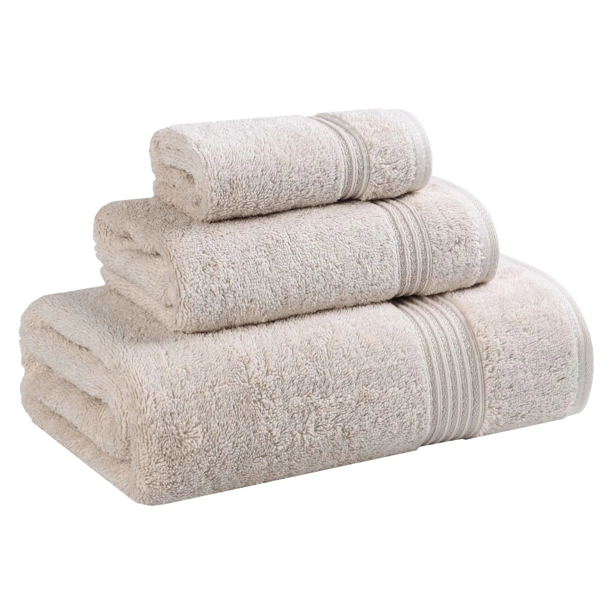 Premium Egyptian Cotton Plush 3-Piece Luxury Bath Towel Set - Ultra Absorbent & Soft for Spa, Bathroom & Hotel Use