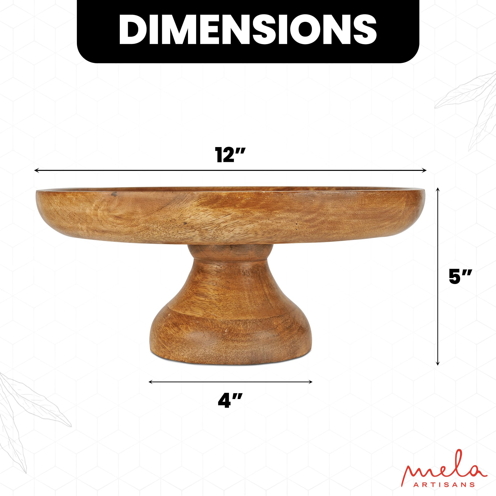 Handcrafted Mangowood Fruit Bowl - Natural Oval Pedestal for Kitchen & Dining Decor