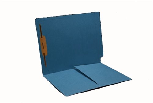 Blue Folders with 1 Top Fastener & 1/2 Pocket - End Tab File Folders for Office, School & Document Organization - Perfect for Filing, Storage & Business Use