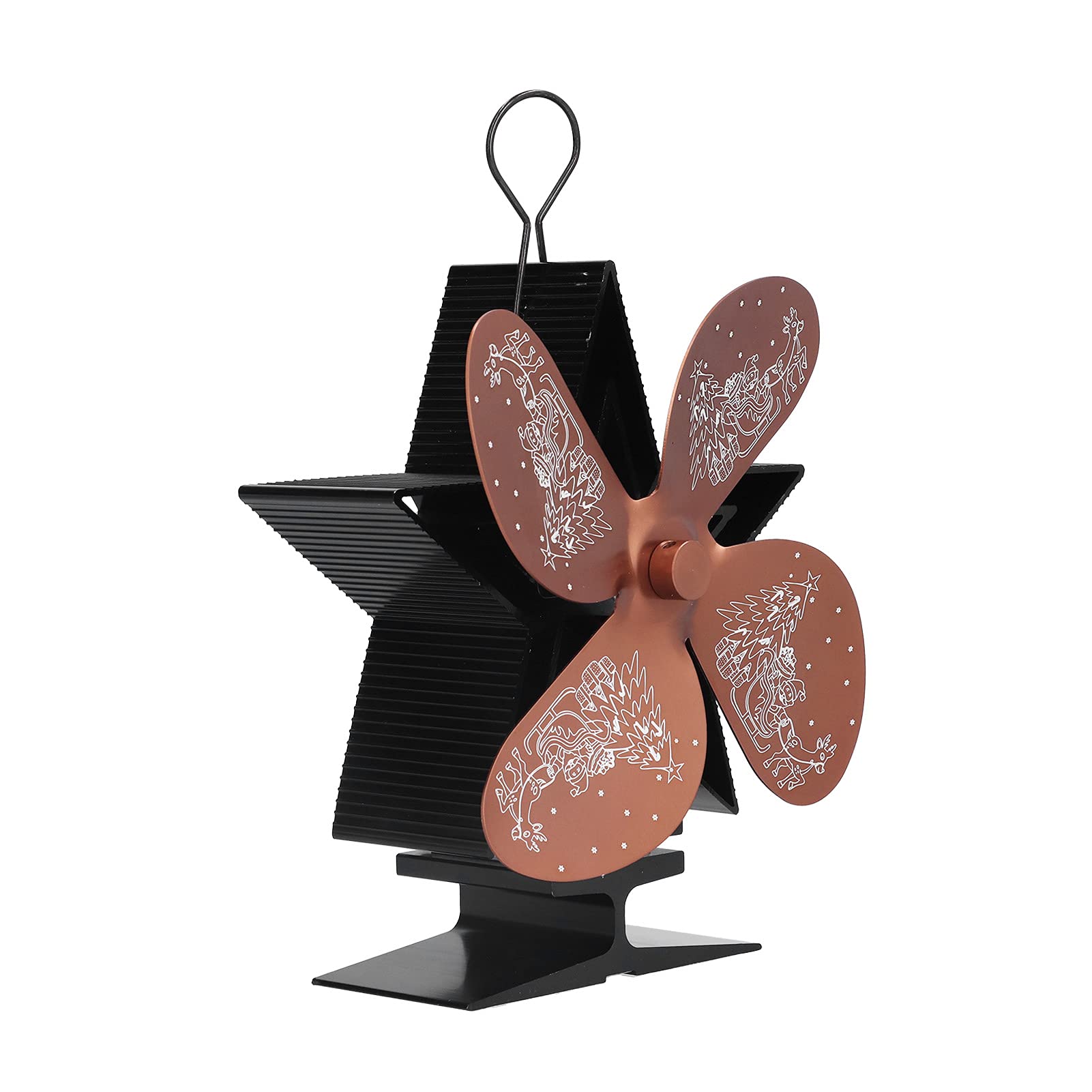 Heat Powered Fireplace Fan - Low Noise, High Temperature Resistant (50℃-340℃) 4-Blade Aluminum Alloy Fan for Home, Living Room & Indoor Use - Bronze Finish | Perfect for Fireplace Heating, Energy Efficiency & Quiet Home Comfort