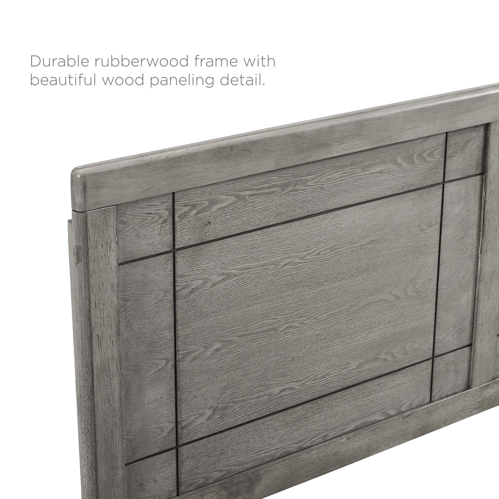Modway MOD-6625-GRY Marlee Full Size Wooden Platform Bed with Angular Frame in Gray - Modern Minimalist Bedroom Furniture for Small Spaces & Guest Rooms