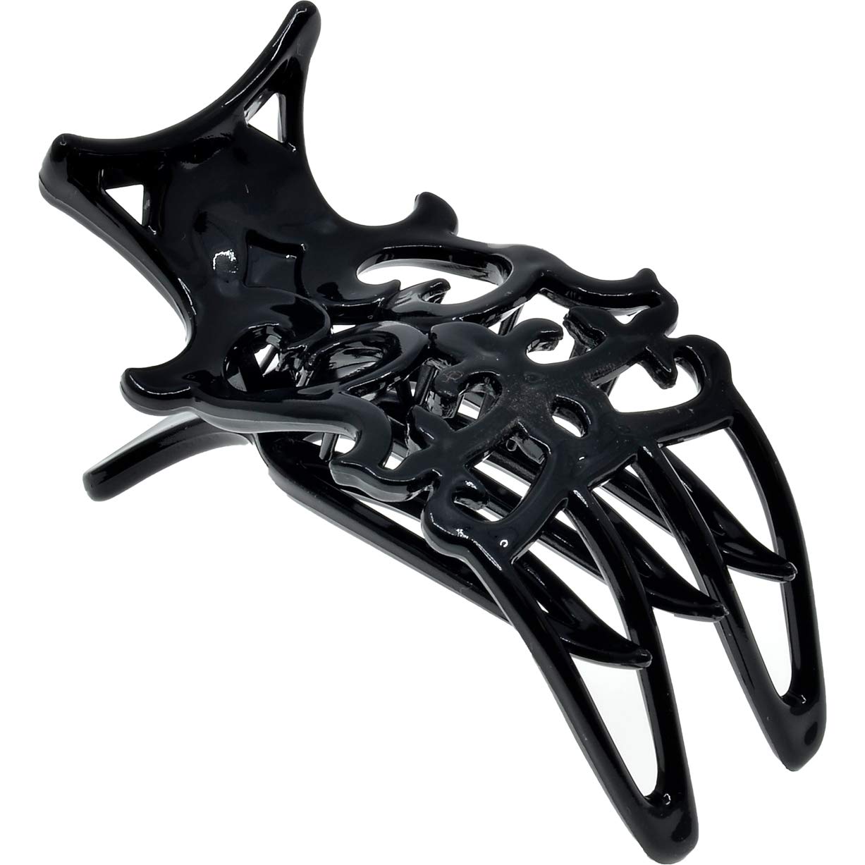 Camila Paris NV74 French Hair Claw Clip for Women - 3 Inch Strong Hold No Slip Grip Hair Accessories - Made in France - Perfect for Work, Gym & Everyday Styling - Black