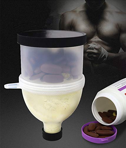 Premium Protein Powder Funnel & Storage Container - 2 Pack for Easy Supplement Scooping & Organization - Perfect for Gym, Kitchen & Travel