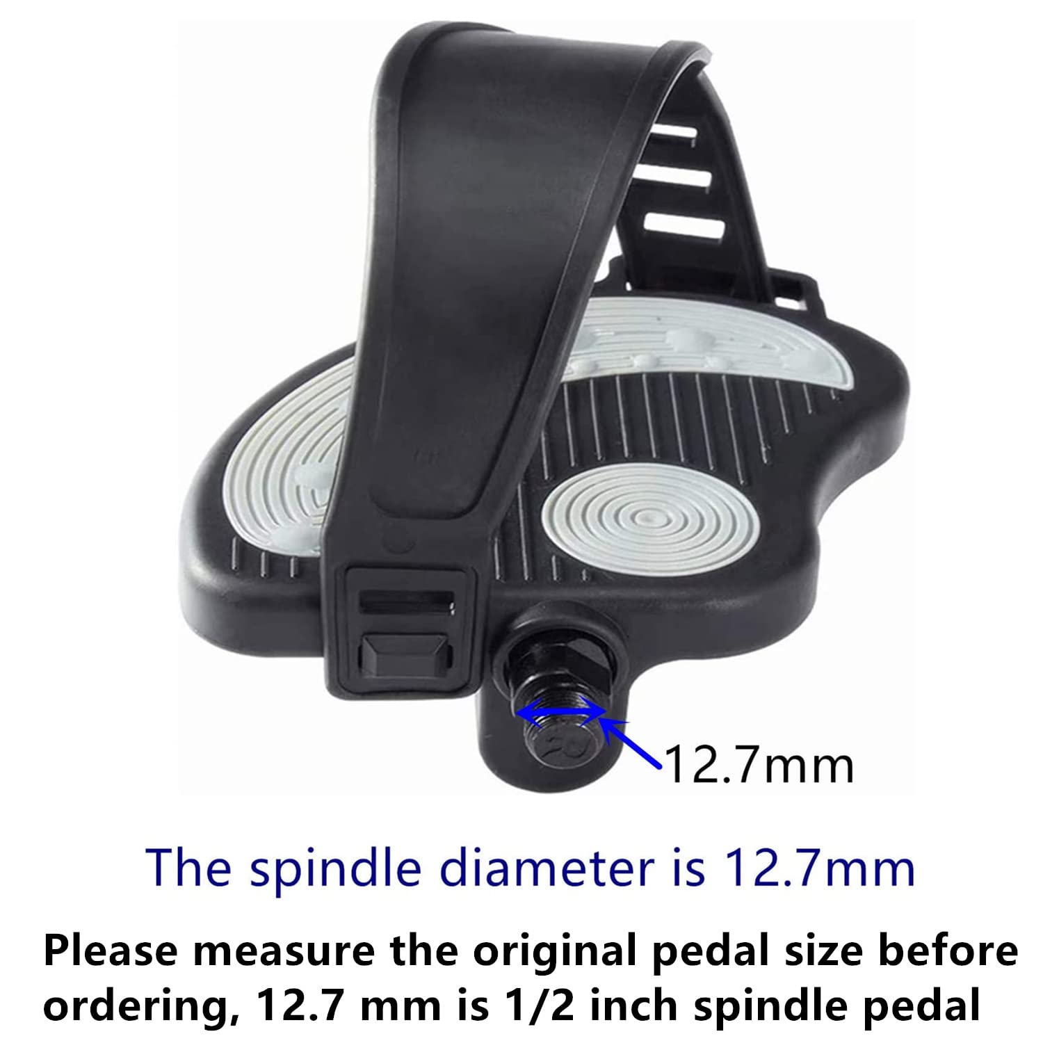 YBEKI Exercise Bike Pedals with Adjustable Straps - Compatible with Spin Bikes & Indoor Stationary Bikes - Non-Slip Design for Safe Workouts - 6 Month Warranty - Perfect for Home Gym, Cycling Training & Cardio Fitness