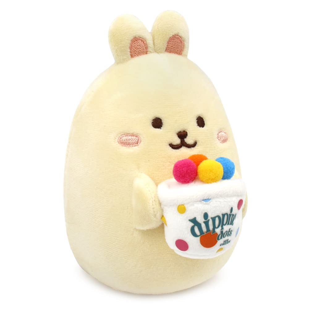 Anirollz x Dippin' Dots Soft Plush Toy - Cute Squishy Stuffed Animal Fabric Ball (Bunniroll) - Perfect for Stress Relief, Kids Gifts & Home Decor
