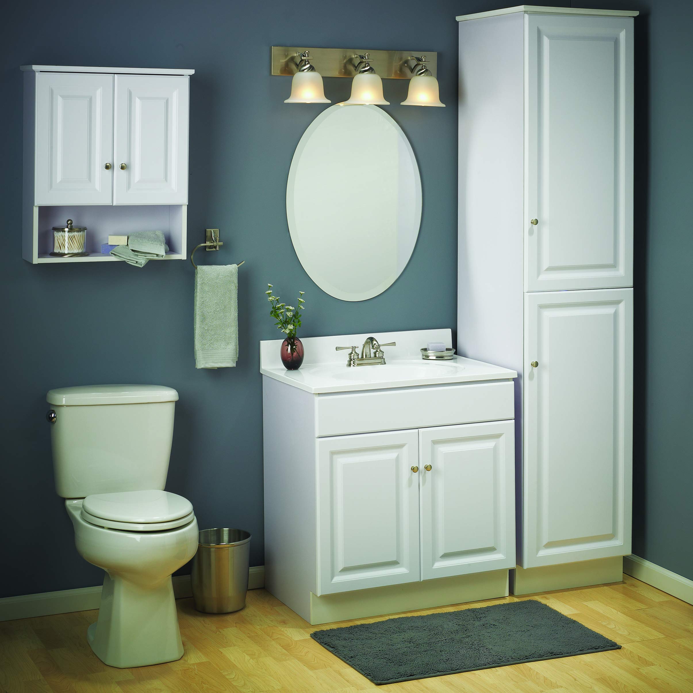Wyndham 24-Inch White Bathroom Vanity Cabinet with Sink - Easy to Assemble, Modern Bathroom Storage Solution for Small Spaces, Perfect for Apartments and Powder Rooms