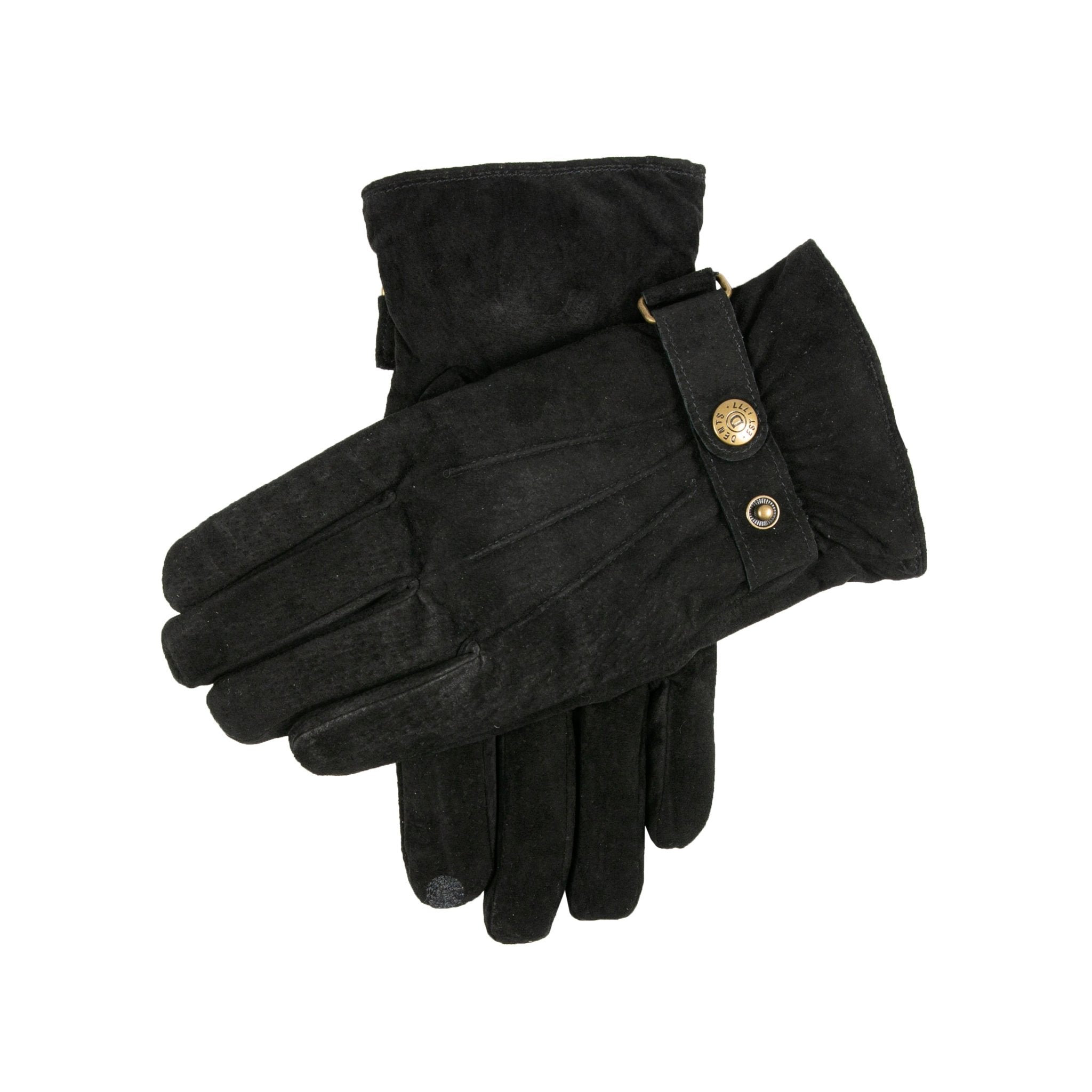 DENTS Morley Water Resistant Suede Gloves for Men & Women - Premium Black Winter Driving & Outdoor Gloves - Cold Weather Protection, Touchscreen Compatible