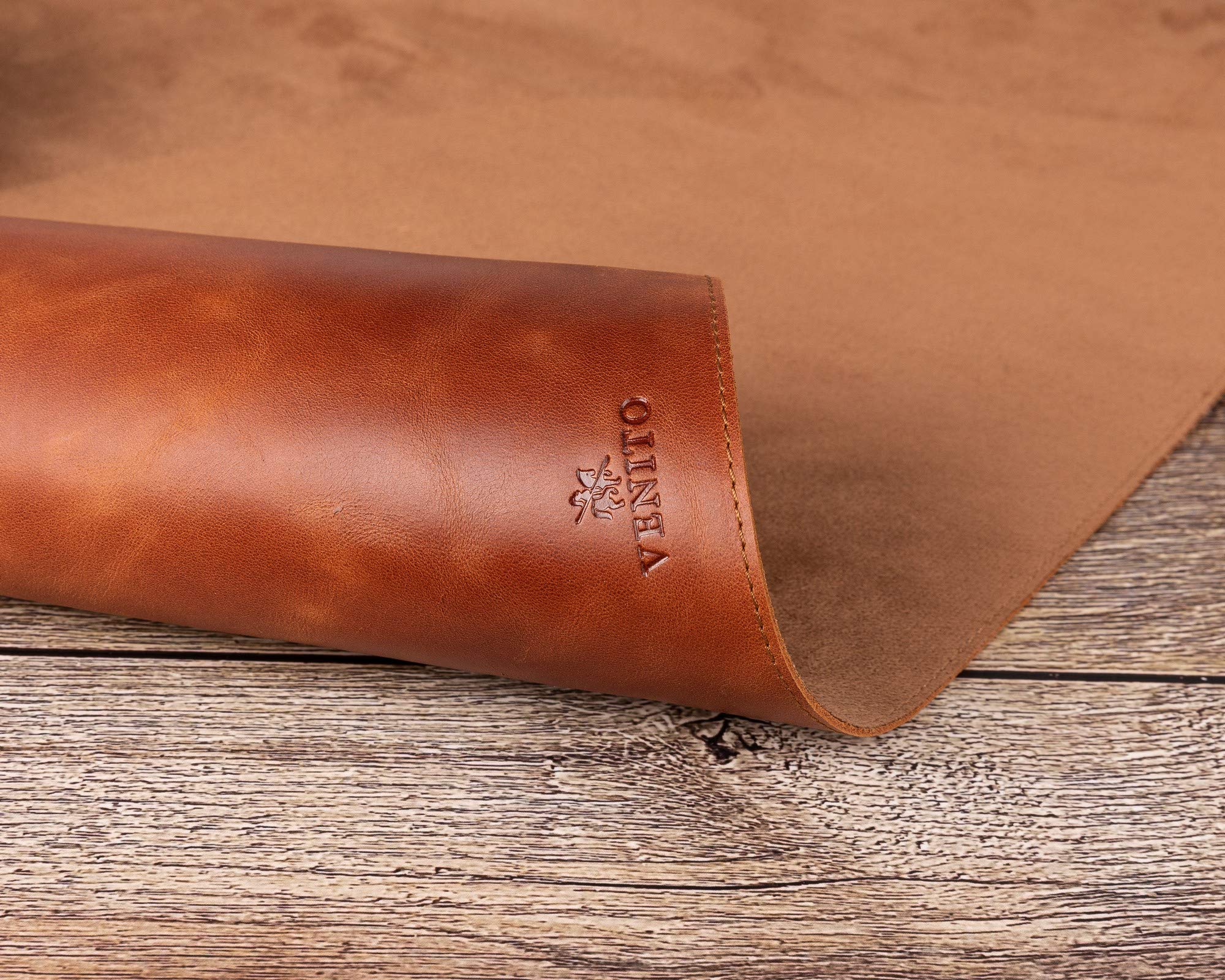 Venito Premium Leather Desk Pad 36x19 Inches - Large Office Mouse Pad for Computer, Laptop & Workspace - Home Office Accessories in Antique Brown - Perfect for Desk Organization & Ergonomic Comfort