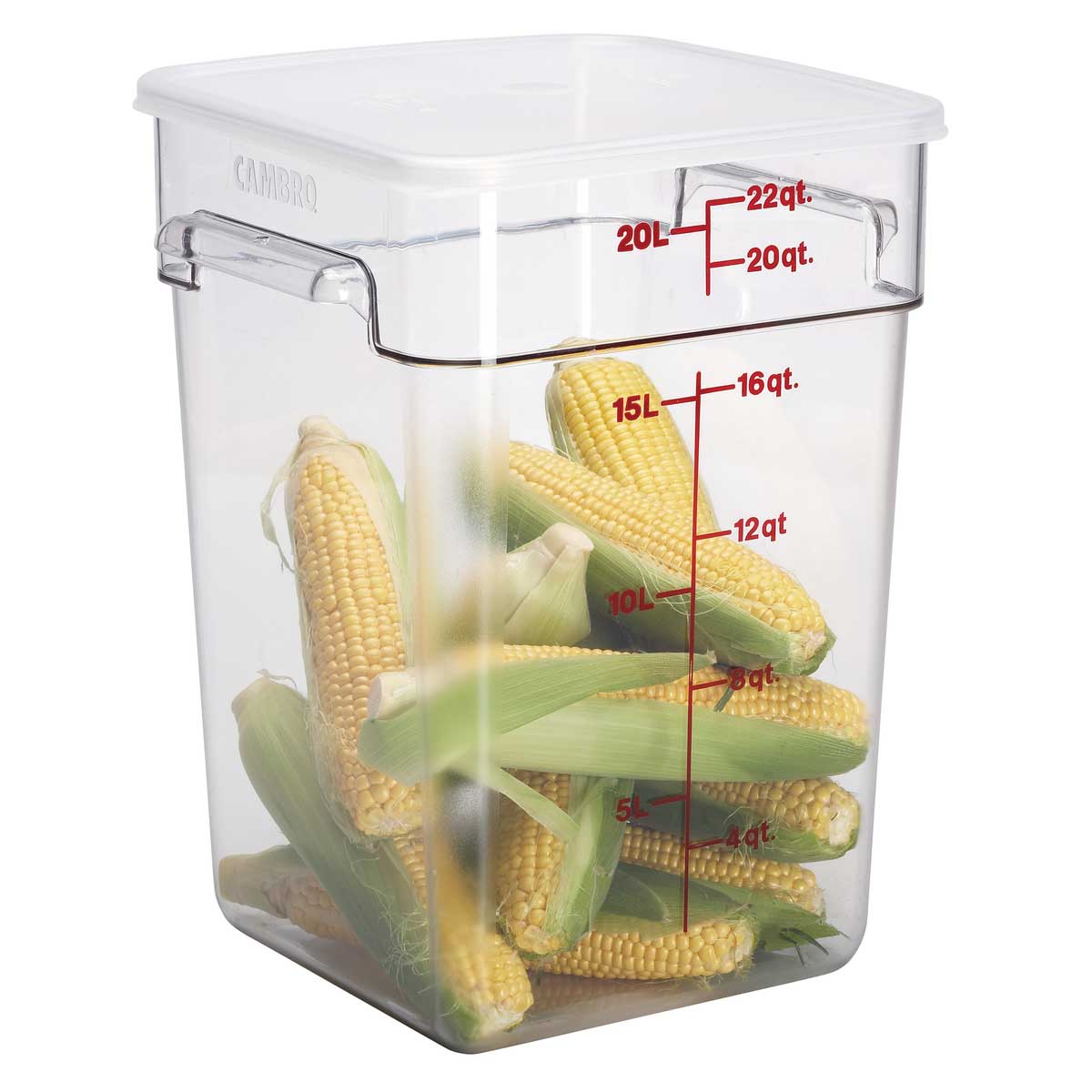 Cambro 22SFSCW135 CamSquare Camwear 22 qt Clear Food Storage Container - Durable, BPA-Free, Stackable for Kitchen, Restaurant & Meal Prep
