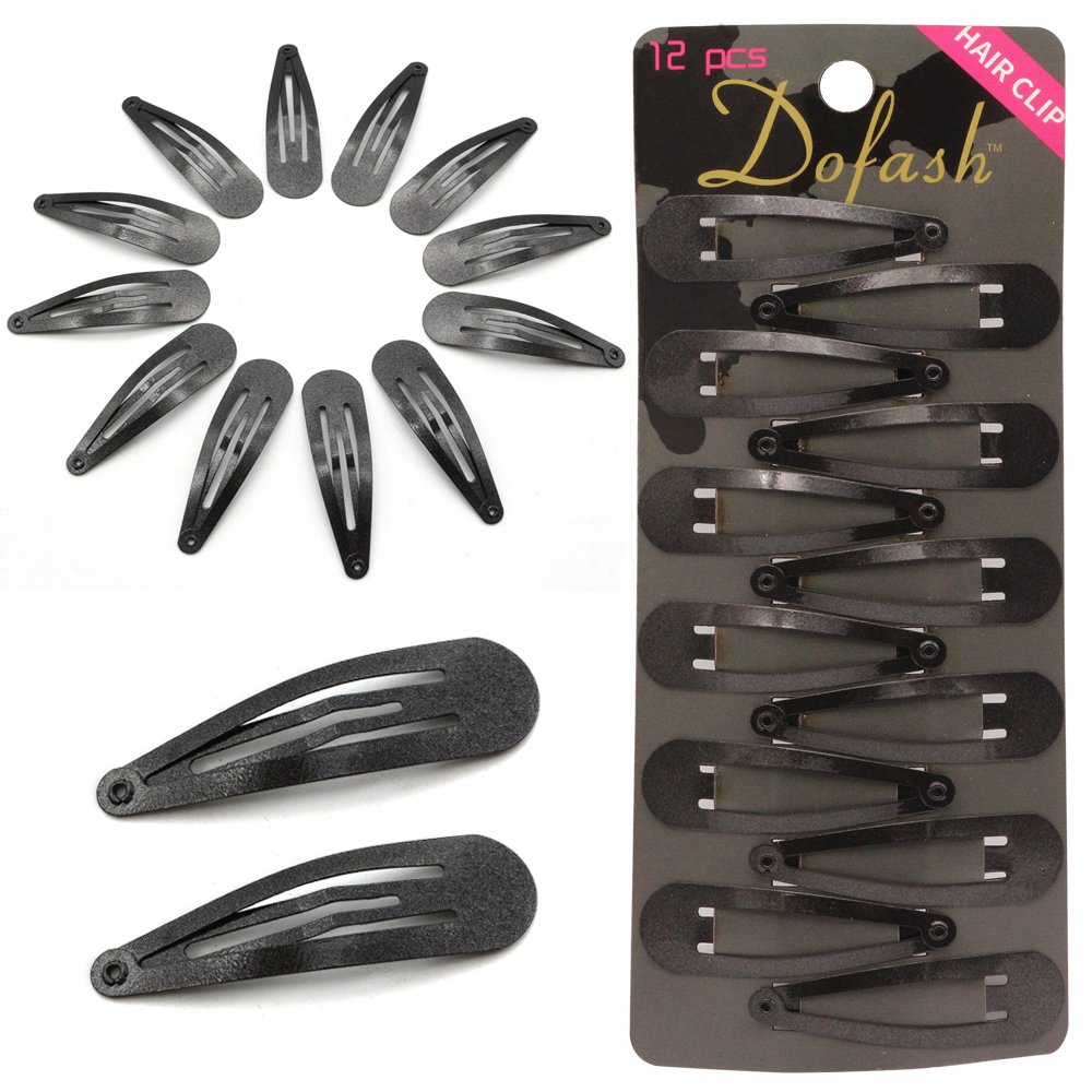 Dofash Snap Hair Clips - 5CM/2IN Metal Claw Clips for Thin Hair - Women's Hair Accessories (Black) - Perfect for Daily Styling, Work, and Casual Outfits