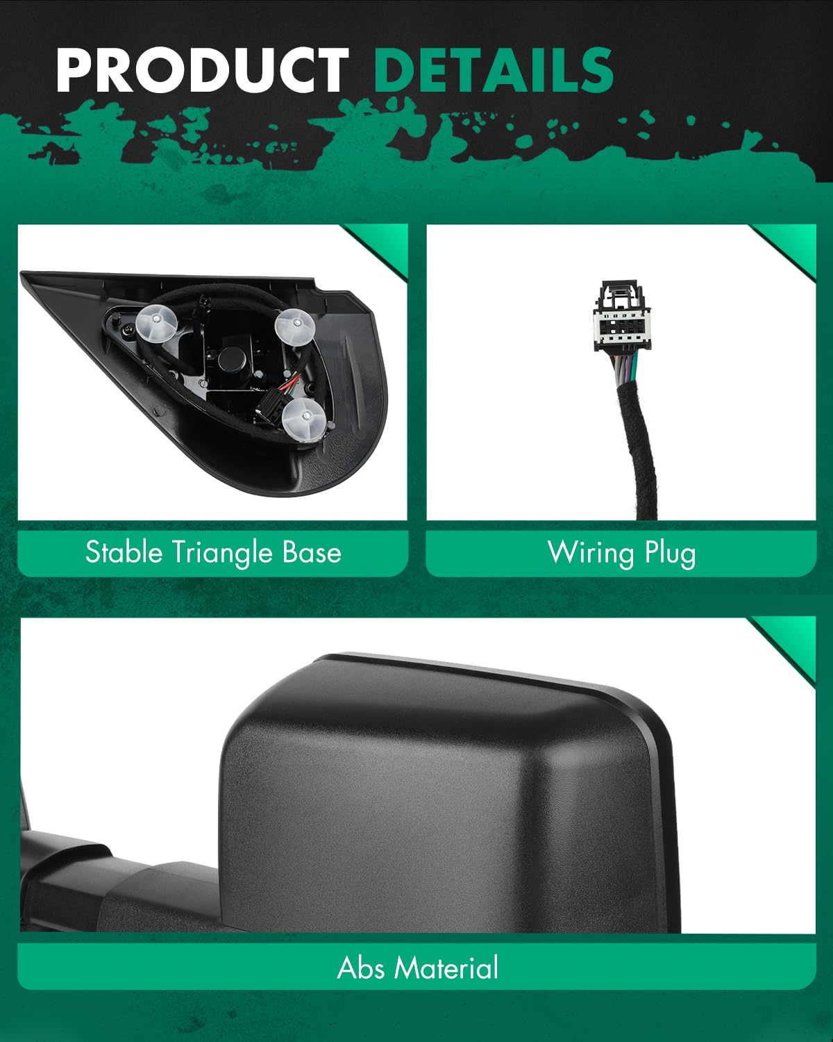 SCITOO Power Heated Towing Mirrors with Running Light & Turn Signal - Compatible with 2014-2020 Chevy Silverado 2500/3500 HD, 2007-2014 GMC Sierra, Tahoe, Suburban, Avalanche, Yukon XL & 2008-2013 Denali - Perfect for Towing, Camping & Off-Road Adventures