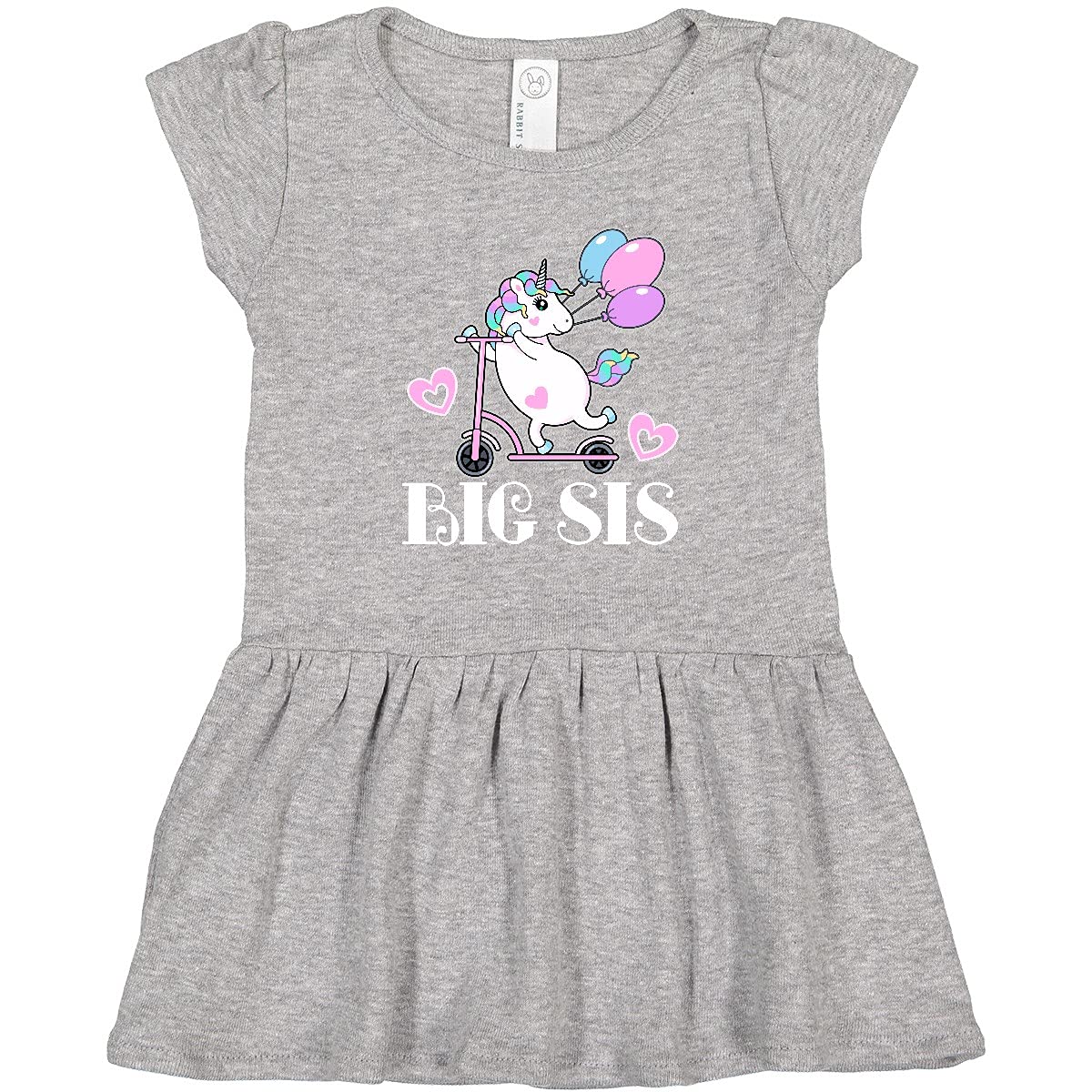 Inktastic Big Sis Unicorn Sister Announcement Toddler Dress - Cute Unicorn Design for Big Sister Announcement, Birthday & Family Events