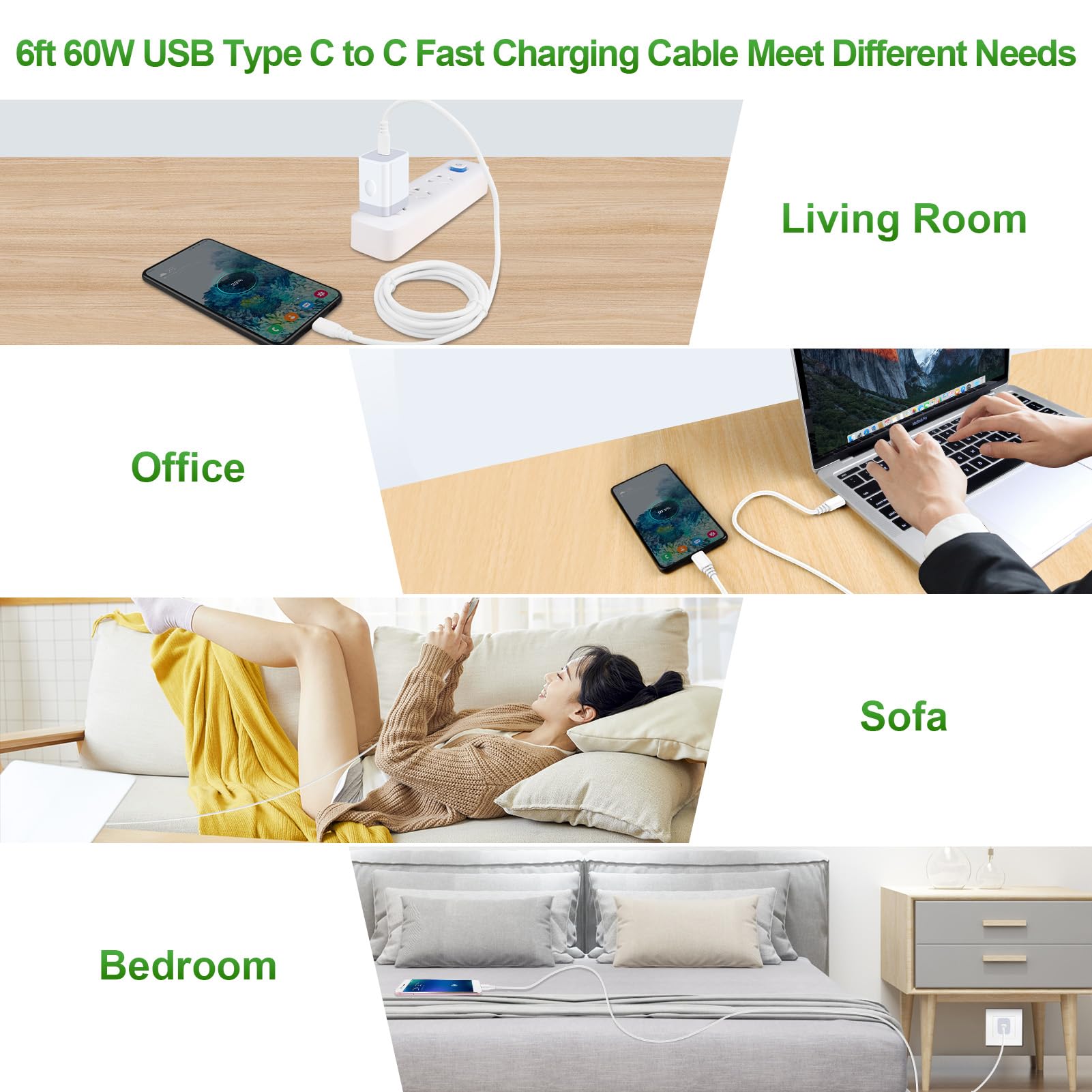 Samsung Fast Charger 25W USB-C Wall Charger Block with 6FT USB C to C Cable - Compatible with Galaxy A16/A15 5G/A35/S24 Ultra/A54/A14/A13/A03s/A53/S23FE/A23/Z Fold6/S21, iPhone 16/15 Pro Max, Pixel 9/8/7/6 - Fast Charging Adapter for Home, Office & Travel